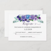 Carte RSVP couleur violet et bleu (Devant / Derrière)