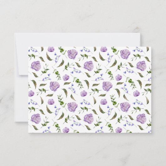 Carte RSVP couleur violet Mariage QR Code (Dos)