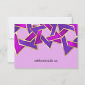 Carte RSVP couleur violet rose étoile David (Devant)