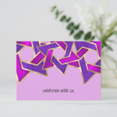 Carte RSVP couleur violet rose étoile David (Debout devant)