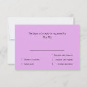 Carte RSVP couleur violet rose étoile David (Dos)