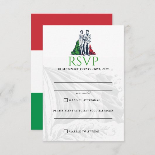 Carte RSVP Couple Italie (Devant / Derrière)