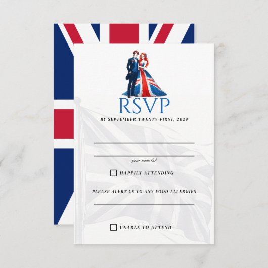 Carte RSVP Couple UK (Devant / Derrière)