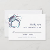Carte RSVP crabe bleu (Devant)
