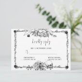 Carte RSVP crâne gothique à main (Debout devant)