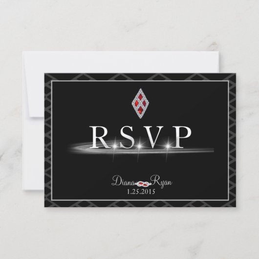 Carte RSVP Cravate noire (Devant)