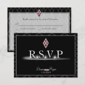 Carte RSVP Cravate noire (Devant / Derrière)