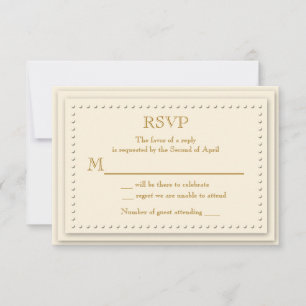 Carte RSVP Crème Elegance Simple