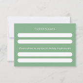 Carte RSVP Croix Florale Christening Sage Green (Dos)