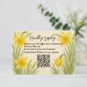 Carte RSVP Daffodique Kiss QR Code (Debout devant)