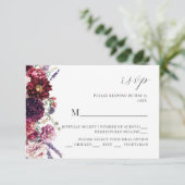 Carte RSVP Dahlia Flower Automne (Debout devant)