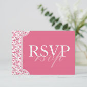 Carte RSVP Damas rose (Debout devant)