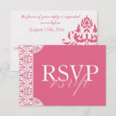 Carte RSVP Damas rose (Devant / Derrière)
