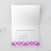 Carte RSVP Damas rose (Intérieur)