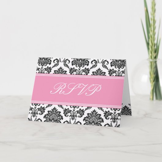 Carte RSVP Damas rose (Devant)