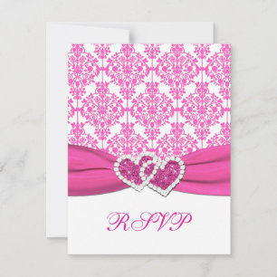 Carte RSVP Damas rose et blanc - PAS pour les LP
