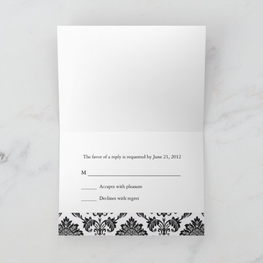 Carte RSVP Damask (Intérieur)