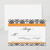 Carte RSVP Damask Elegant (orange) (Devant / Derrière)