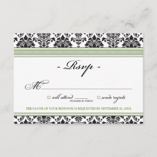 Carte RSVP Damask Elegant (sauge)