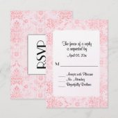 Carte RSVP Damask Rose (Devant / Derrière)