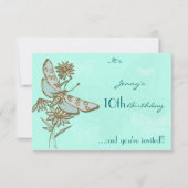 Carte RSVP d'anniversaire papillon (Devant)