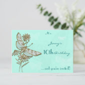 Carte RSVP d'anniversaire papillon (Debout devant)