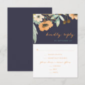 Carte RSVP d'aquarelle en fleurs personnalisée (Devant / Derrière)