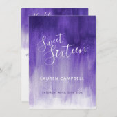 Carte RSVP d'art moderne abstrait ultraviolet pour (Devant / Derrière)