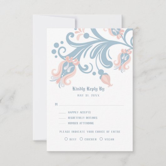 Carte RSVP d'art populaire scandinave (Devant)