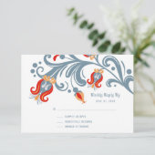 Carte RSVP d'art populaire scandinave (Debout devant)