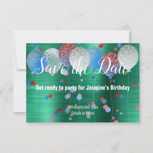 CARTE RSVP DATE À SAUVEGARDER ROUGE TACHE VERTE BA (Devant)