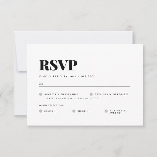 Carte RSVP de base (Devant)