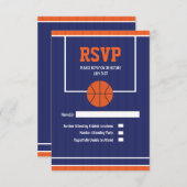 Carte RSVP de basket-ball (Devant / Derrière)