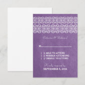 Carte RSVP de Bohême moderne violet (Devant / Derrière)
