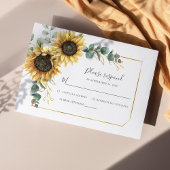Carte RSVP de boîtier de tournesol Eucalyptus Budg