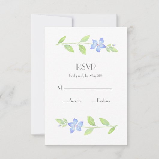 Carte RSVP de bordure d'aquarelle (Devant)