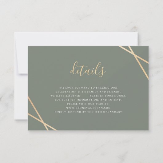 Carte RSVP de bordure géométrique (Devant)