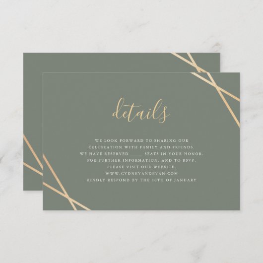 Carte RSVP de bordure géométrique (Devant / Derrière)