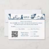 Carte RSVP de Boston Toile Navy (Devant)
