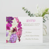 Carte RSVP de bouquet de printemps violet (Debout devant)