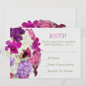Carte RSVP de bouquet de printemps violet (Devant / Derrière)