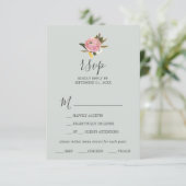 Carte RSVP de choix de menu floral peint (Debout devant)