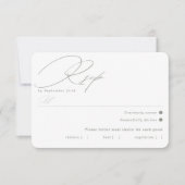Carte RSVP de choix de repas blanc simple et vert (Devant)