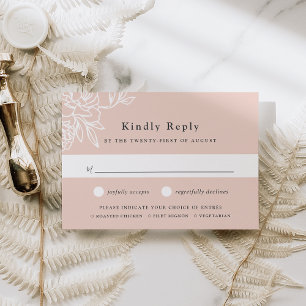 Carte RSVP de choix de repas de jardin secret