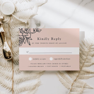 Carte RSVP de choix de repas de jardin secret