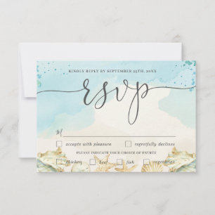 Carte RSVP de choix de repas de mariage de destina