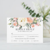 Carte RSVP de choix de repas de Mariages floraux b (Debout devant)