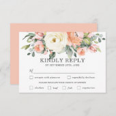 Carte RSVP de choix de repas de Mariages floraux b (Devant / Derrière)