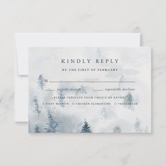 Carte RSVP de choix de repas hiver (Devant)