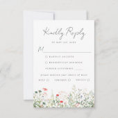 Carte RSVP de choix de repas Mariage d'aquarelle (Devant)